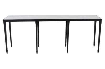 WESLEY CONSOLE - MATTE BLACK, WHITE MARBLE