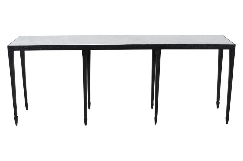 WESLEY CONSOLE - MATTE BLACK, WHITE MARBLE