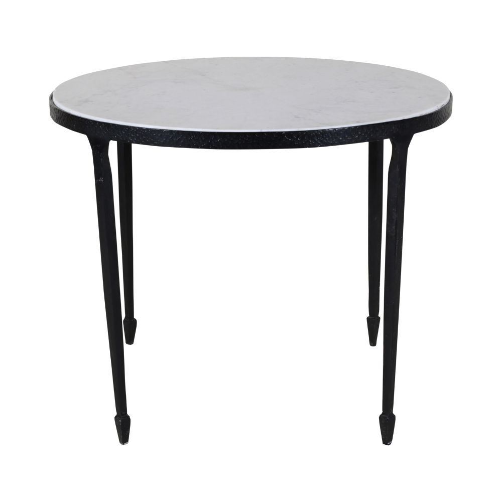 WESLEY ENTRY TABLE - MATTE BLACK, WHITE MARBLE