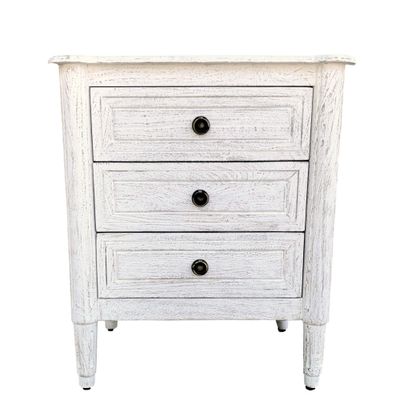 OLIVIA NIGHTSTAND - WHITE WASH SANDBLASTED