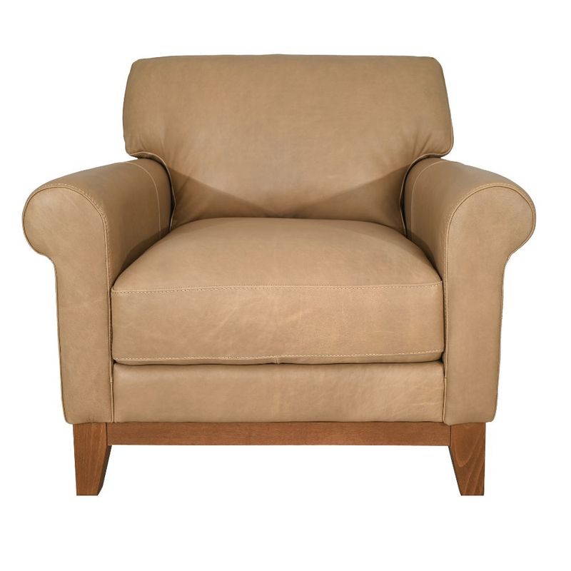 MARCO LOUNGE CHAIR - VERONA KHAKY, WALNUT