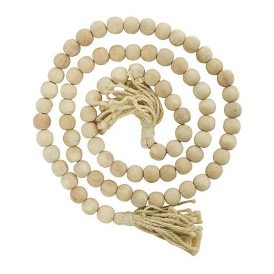 BEAD GARLAND WITH TASSEL - NATURAL