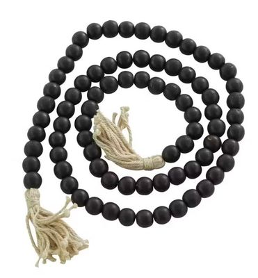 WOOD BEAD GARLAND DARK BLACK