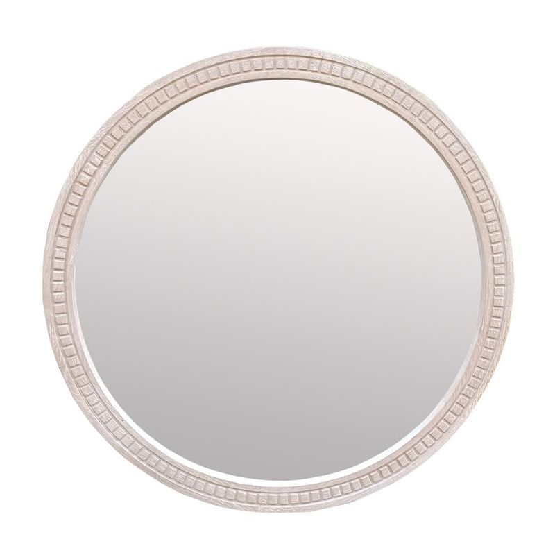 TAYLOR 25" ROUND MIRROR - NEW WHITE WASH