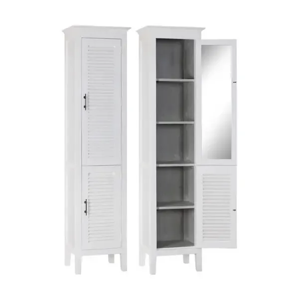 SKINNY SHUTTER CABINET WHITE SANDS
