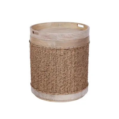 MAXWELL OUTDOOR SIDE TABLE WEATHERED GRAY