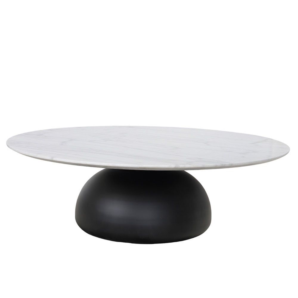 ENZO COFFEE TABLE - BLACK MATTE, WHITE MARBLE
