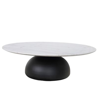 ENZO COFFEE TABLE - BLACK MATTE, WHITE MARBLE