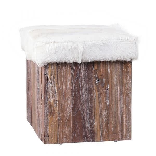 GOAT HIDE OTTOMAN