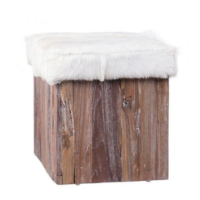 GOAT HIDE OTTOMAN