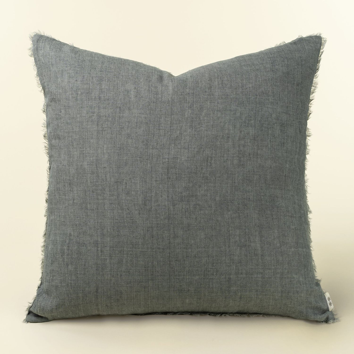 LINA LINEN PILLOW - STEEL GREY