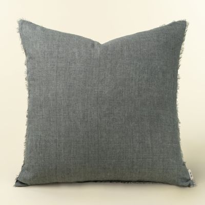 LINA LINEN PILLOW - STEEL GREY