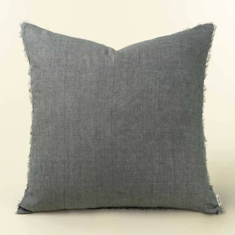 LINA LINEN PILLOW - STEEL GREY