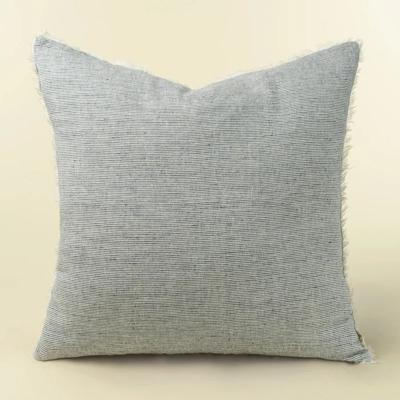 LINA LINEN PILLOW - NAVY STRIPE