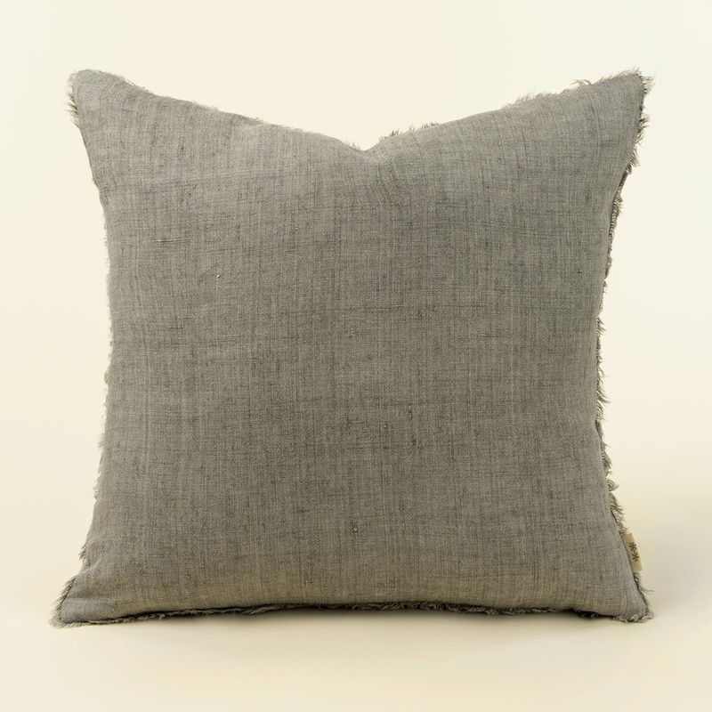 LINA LINEN PILLOW - WARM GREY