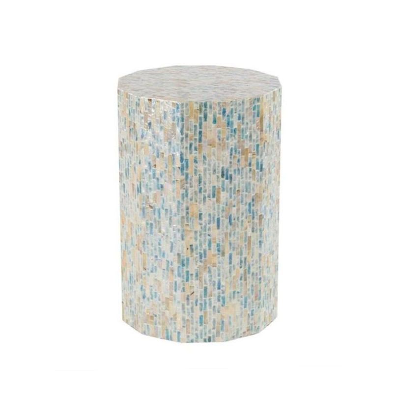 OCEAN SHELL INLAY ACCENT TABLE
