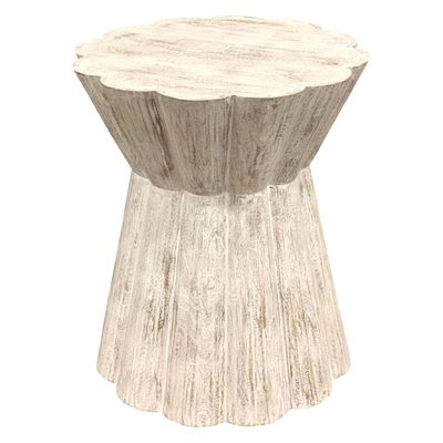 CONNIE END TABLE - WHITE WASH, SANDBLASTED