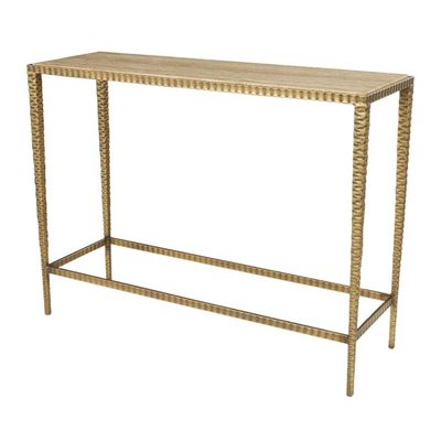 MARBLE HAMMERED METAL CONSOLE