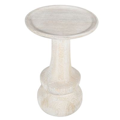 VIDA SIDE TABLE - LIME WASH, SANDBLASTED