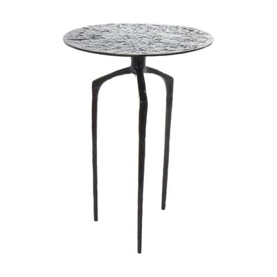 ALUMINUM BLACK TEXTURED SIDE TABLE