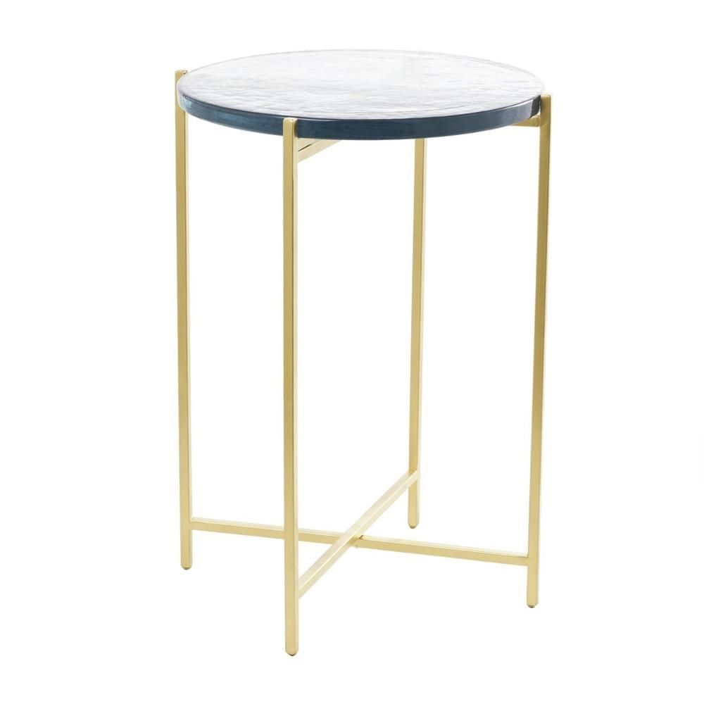 CAST GLASS GOLD ACCENT TABLE