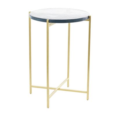 CAST GLASS GOLD ACCENT TABLE