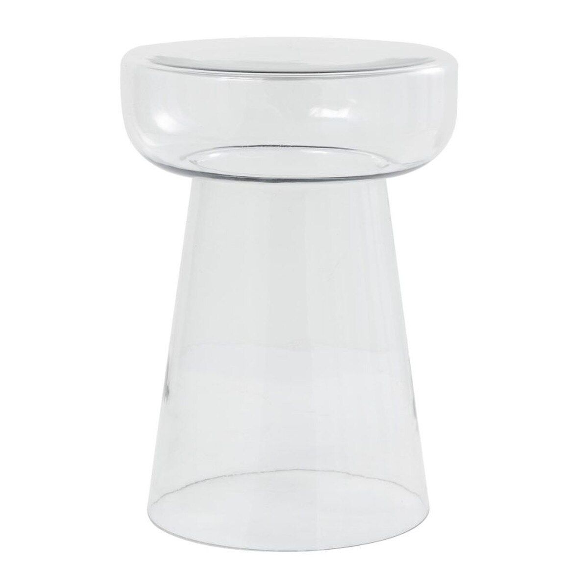 MODERN GLASS DRUM ACCENT TABLE