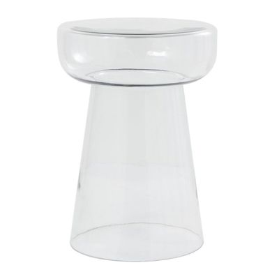 MODERN GLASS DRUM ACCENT TABLE