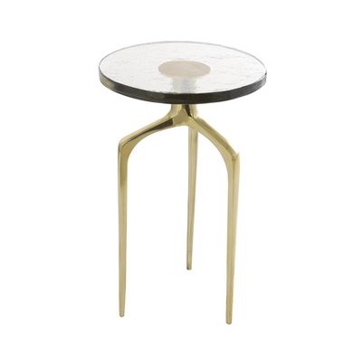 CAST GLASS SIDE TABLE - GOLD