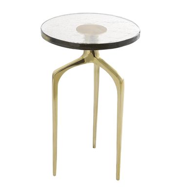 CAST GLASS SIDE TABLE - GOLD