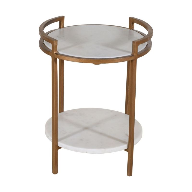 CELIA BAR TABLE - GILDED, WHITE MARBLE