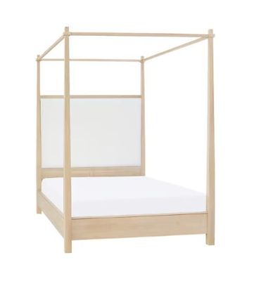 CARLA CANOPY QUEEN BED - FAWN BROWN