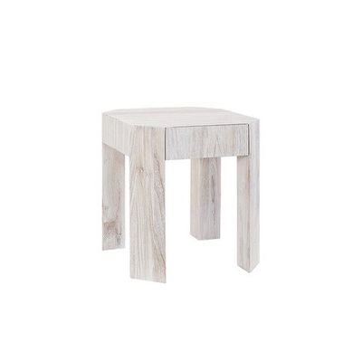 CHRISTOPHER SIDE TABLE - WEATHERED WHITE
