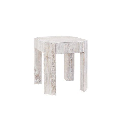 CHRISTOPHER SIDE TABLE - WEATHERED WHITE