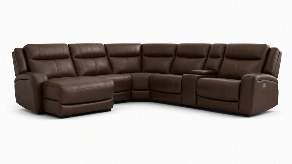 OSLO PECAN 6-PIECE POWER RECLINER SECTIONAL W/ CHAISE