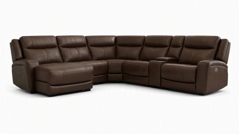 OSLO PECAN 6-PIECE POWER RECLINER SECTIONAL W/ CHAISE