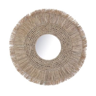 RAFFIA ROUND MIRROR