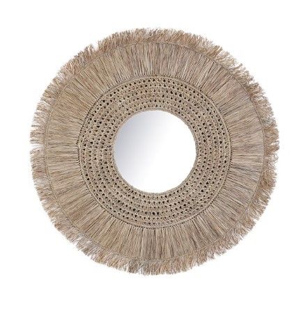 RAFFIA ROUND MIRROR