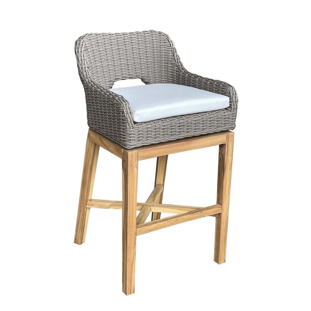 DUNES OUTDOOR SWIVEL BARSTOOL - KUBO GREY