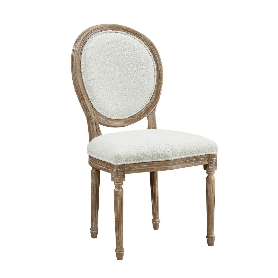 LOUIS OVAL BACK DINING CHAIR, Color: CLOUD | NEW WHITE WASH