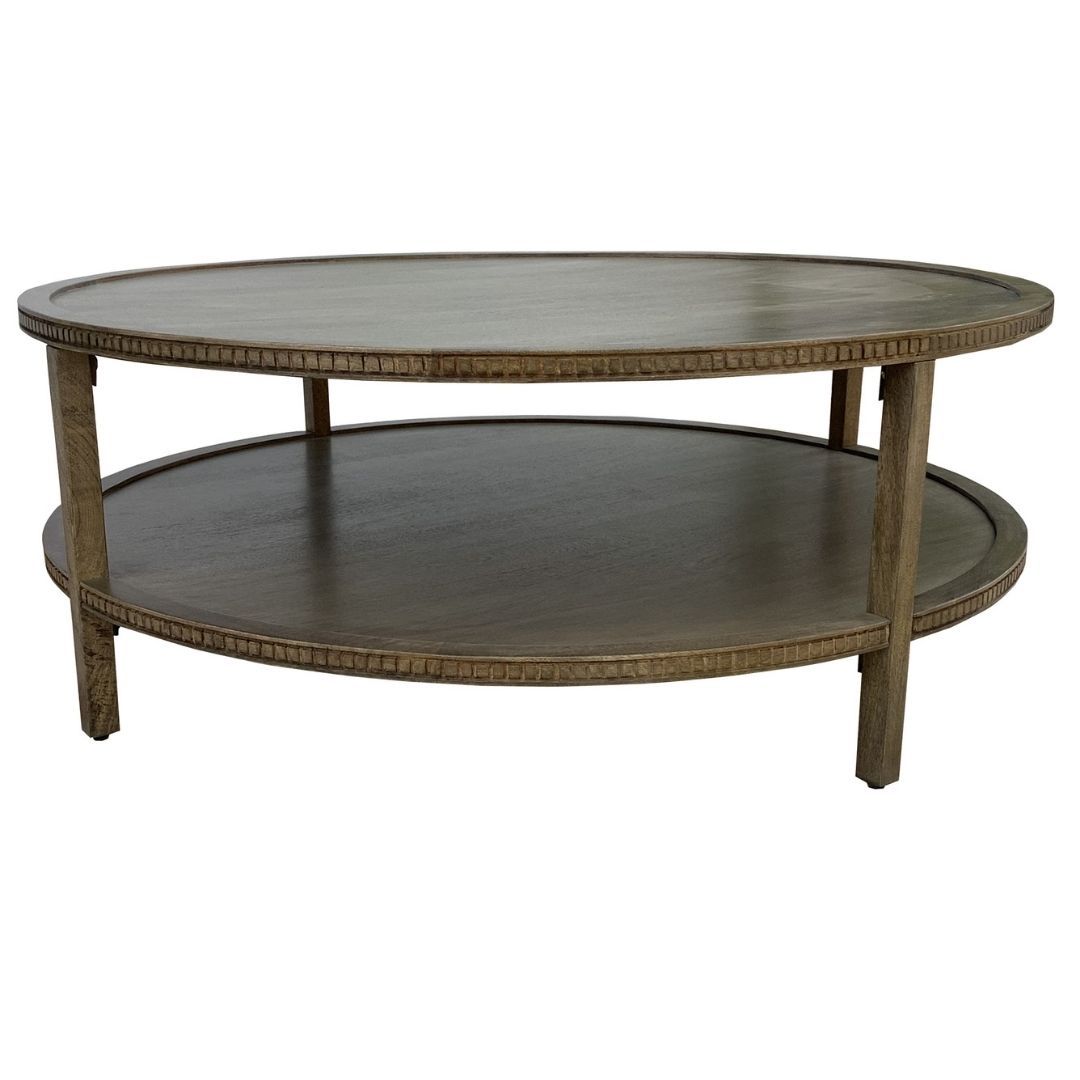 TAYLOR ROUND COFFEE TABLE, 48", Color: FAWN BROWN