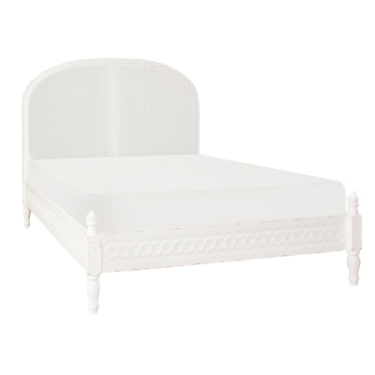 JUNI BED, Color: FRENCH WHITE DISTRESSED, Size: KING