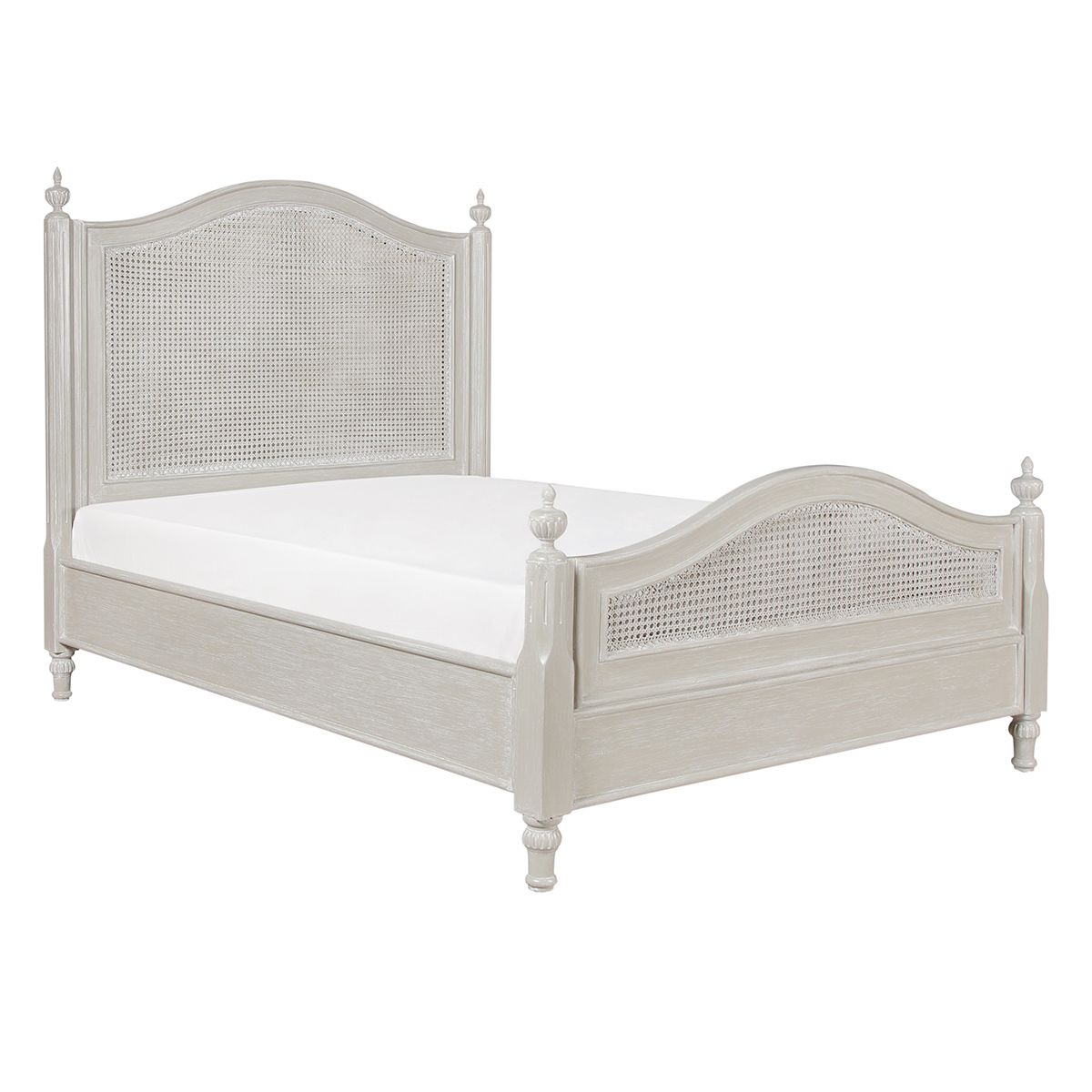 BRITTA BED, Color: GRAY WHITE WASH, Size: KING