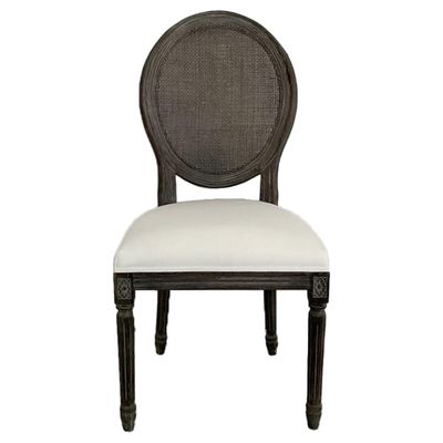 LOUIS ROUND CANE BACK SIDE CHAIR