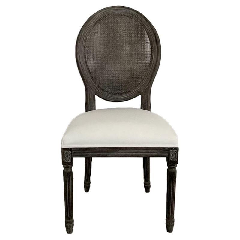 LOUIS ROUND CANE BACK SIDE CHAIR