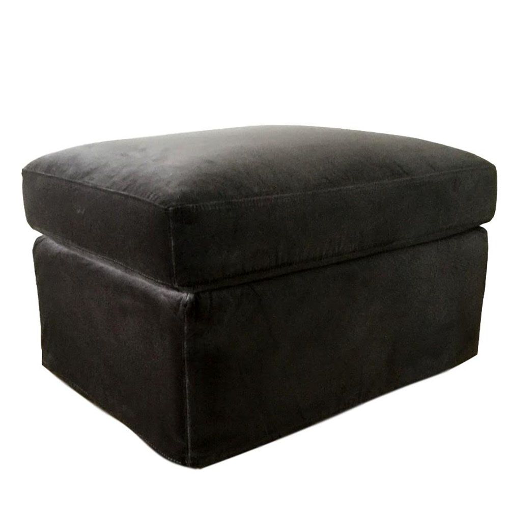 BRET OTTOMAN, Color: GRAY VELVET
