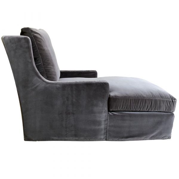 BRET CHAISE, Color: GRAY VELVET
