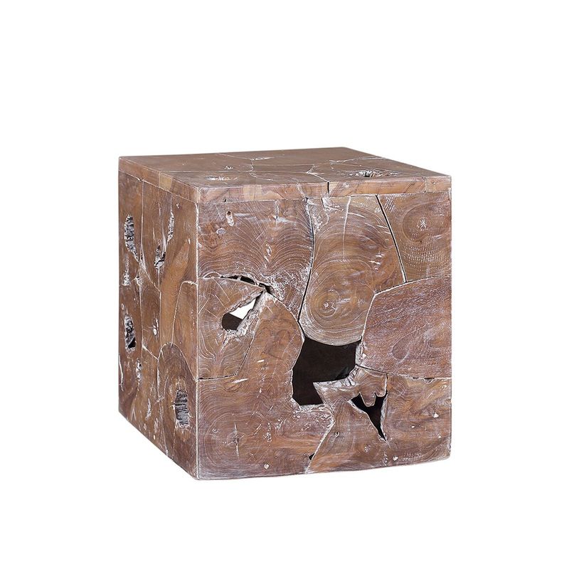 SLICED TEAK SIDE TABLE