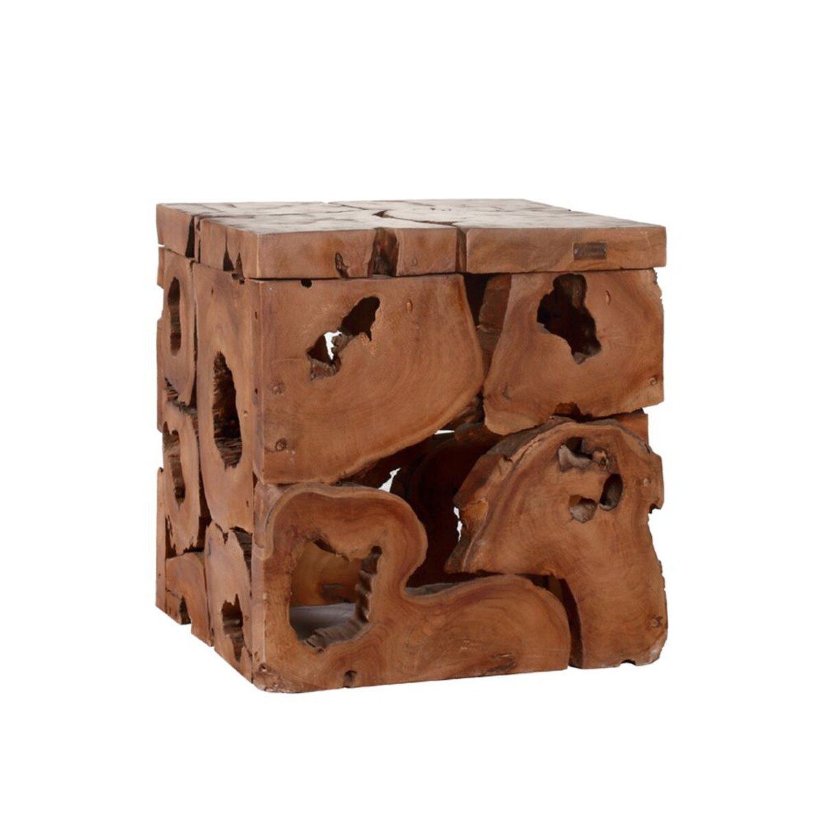 SLICED TEAK SIDE TABLE, Color: CASHEW