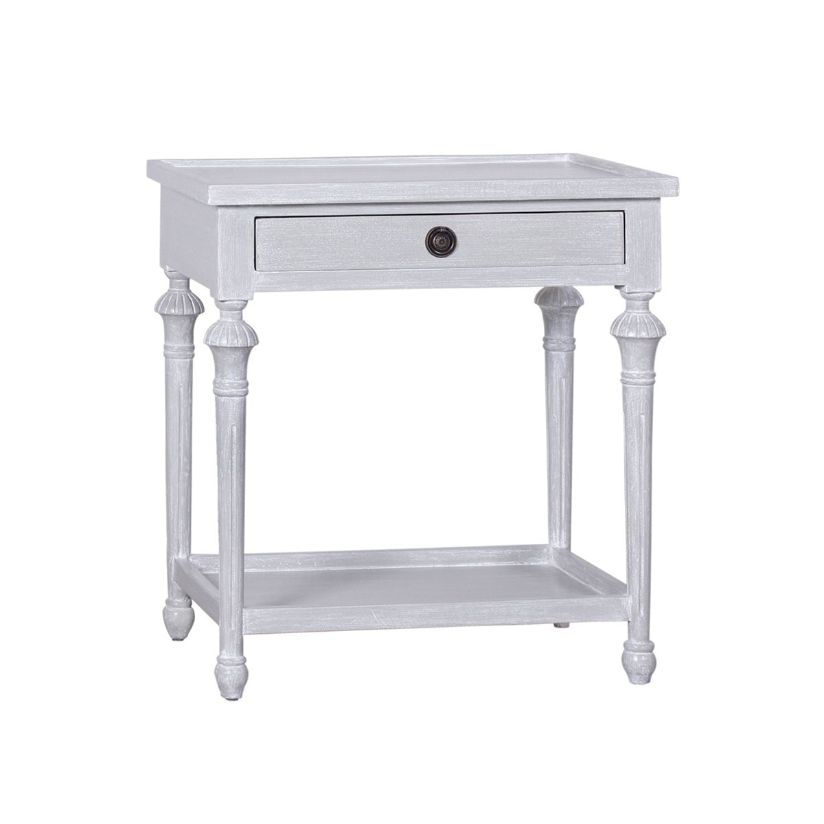 BRITTA NIGHTSTAND, Color: GRAY WHITE WASH